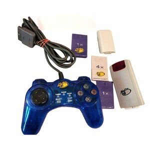 Xbox Mad Catz Controller Blue and Memory Cubes Lot Video Games Untested GA106
